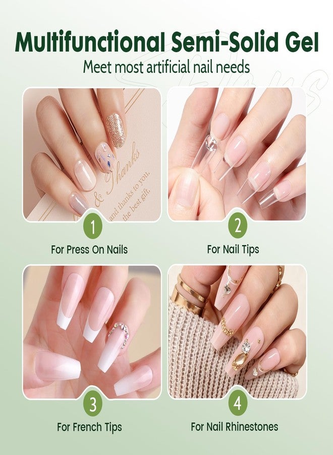 JODSONE Semi Solid Nail Glue for Press on Nails Newly Upgraded Quick Drying 10g for Nail Tips and Fake Acrylic Nails Tips Salon Art DIY at Home No Need U V Light Cured - Image 5